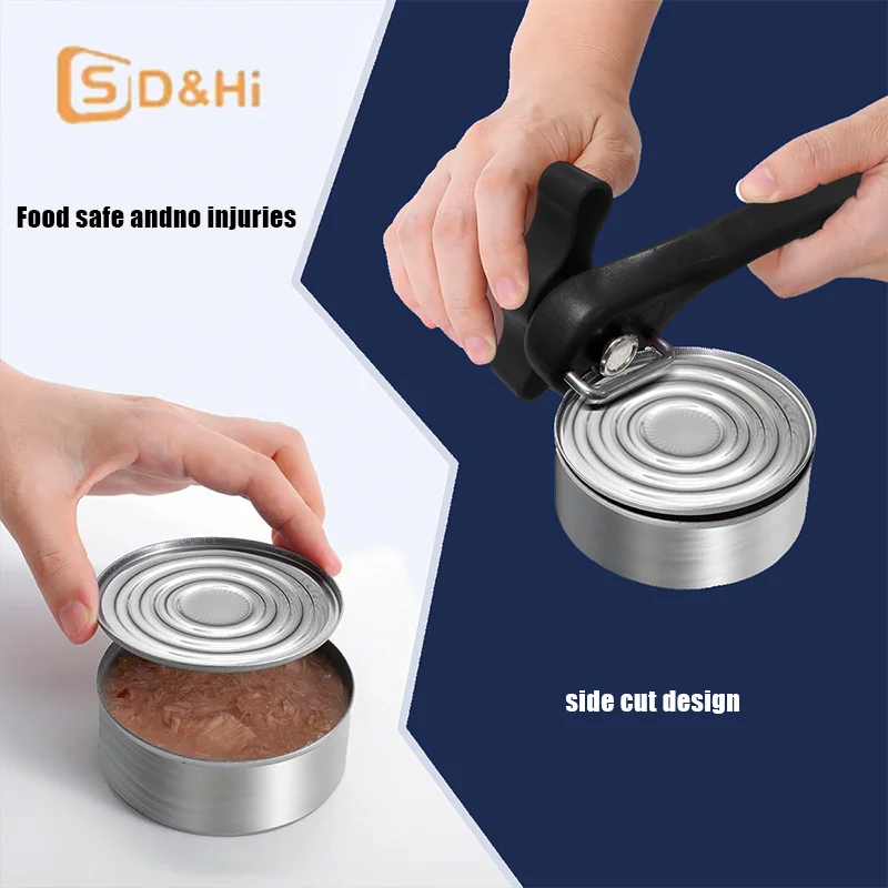 1PCS Polyester Manual Safety Can Opener Stainless Steel Can Knife Household Single-Handle Side Multi-Functional Can Opener
