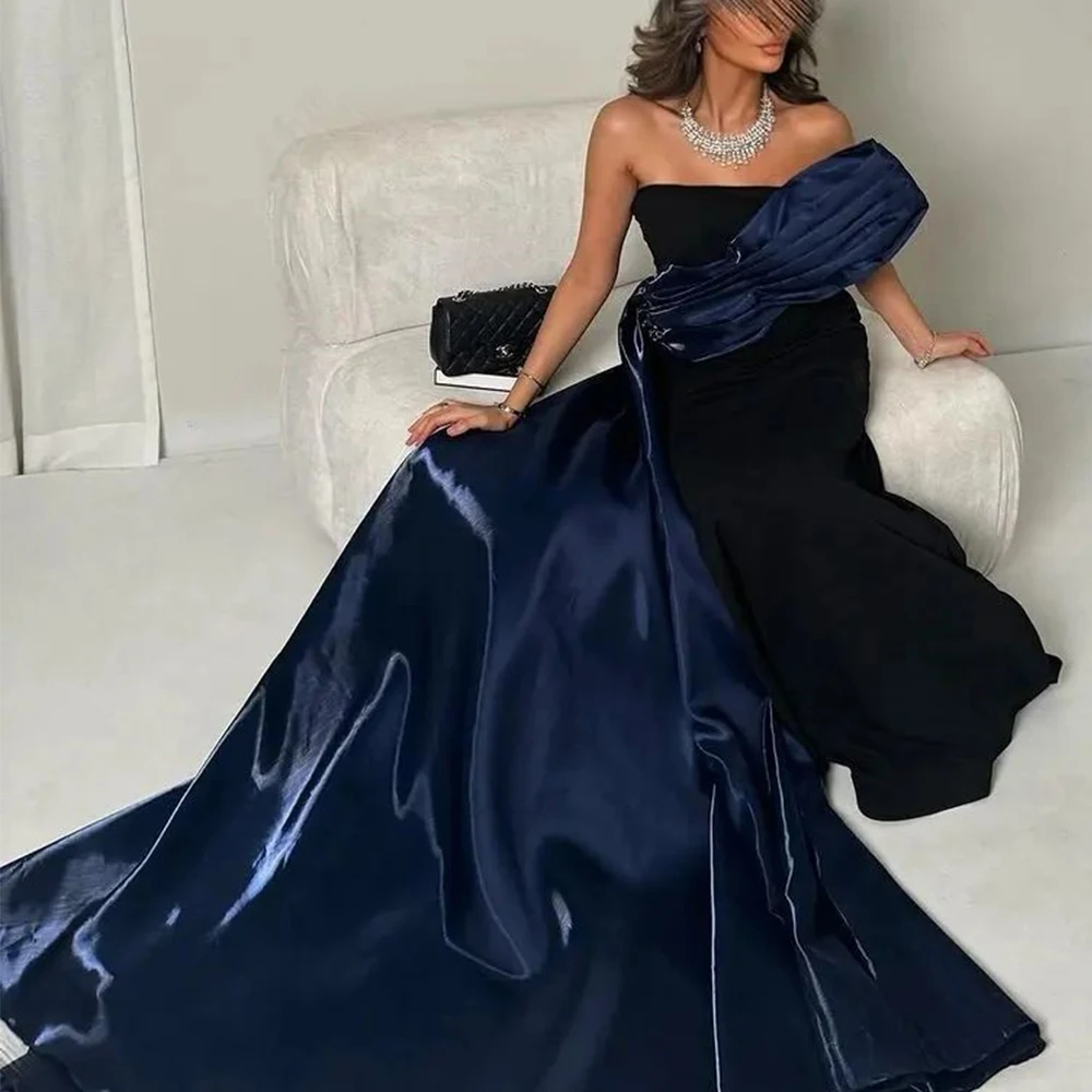 تخصيص جيرسي فستان سهرة مستقيم بدون حمالات طول الأرض بدون أكمام قطار لوحة جودة عالية لون الصورة الحفلة الراقصة