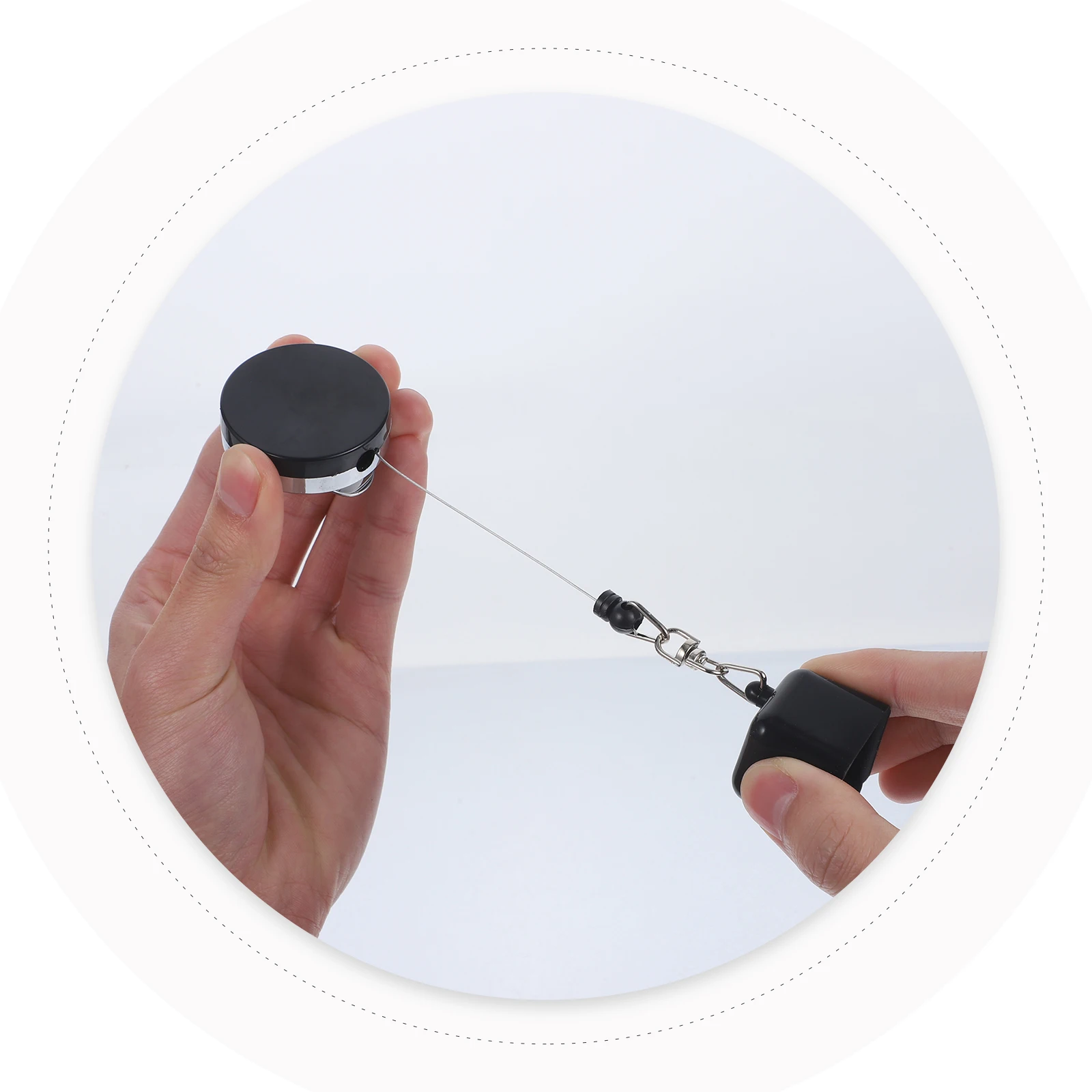 

Billiards Cue Chalk Holder Black Silver Steel Rubber Plastic Retractable Cord Clip Belt Pocket Pool Snooker Accessories Players
