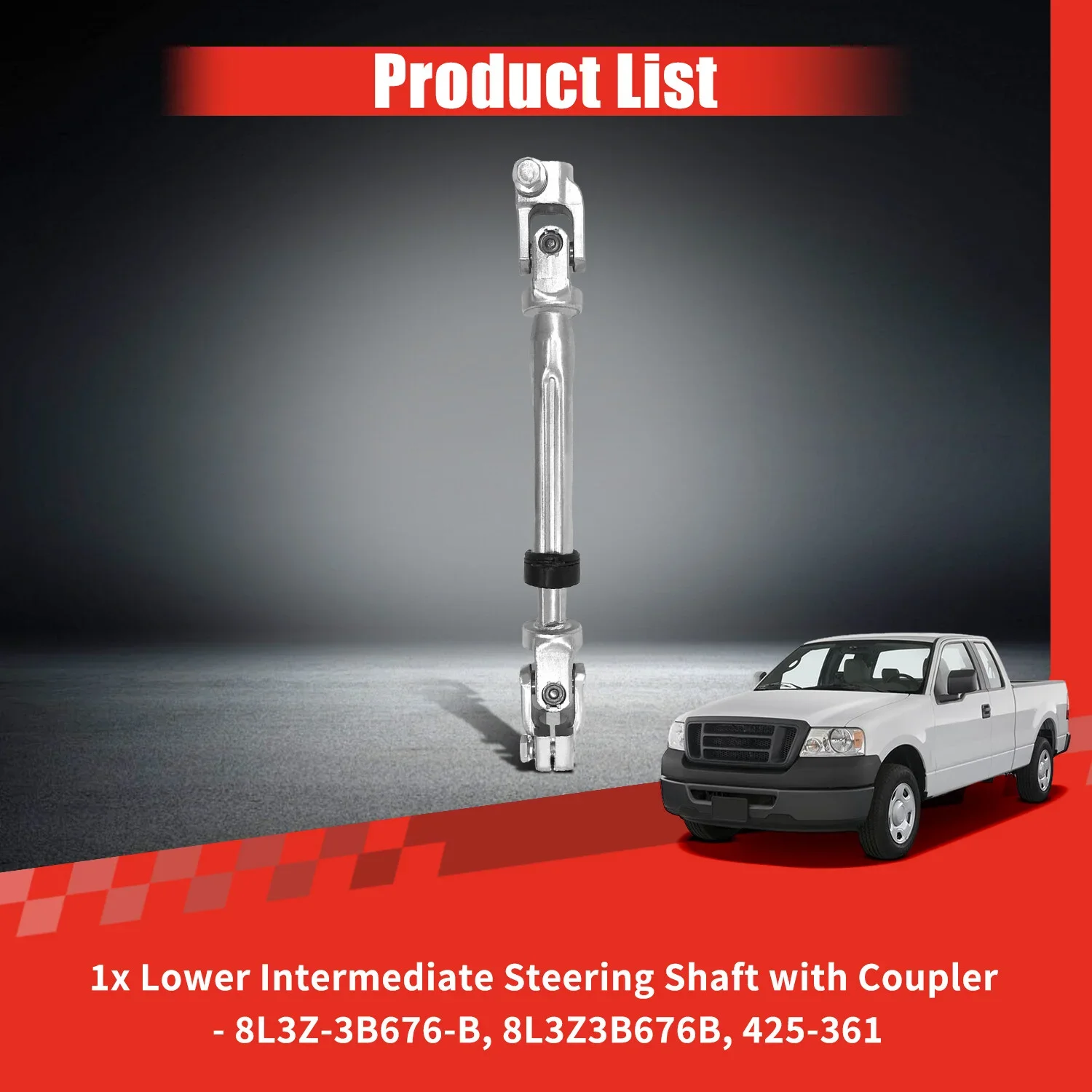 TOPICKSAP 1Pc Lower Intermediate Steering Shaft Coupler Premium Heavy Duty Kit for F-150/Mark LT 2004-2008 (8L3Z-3B676-B)