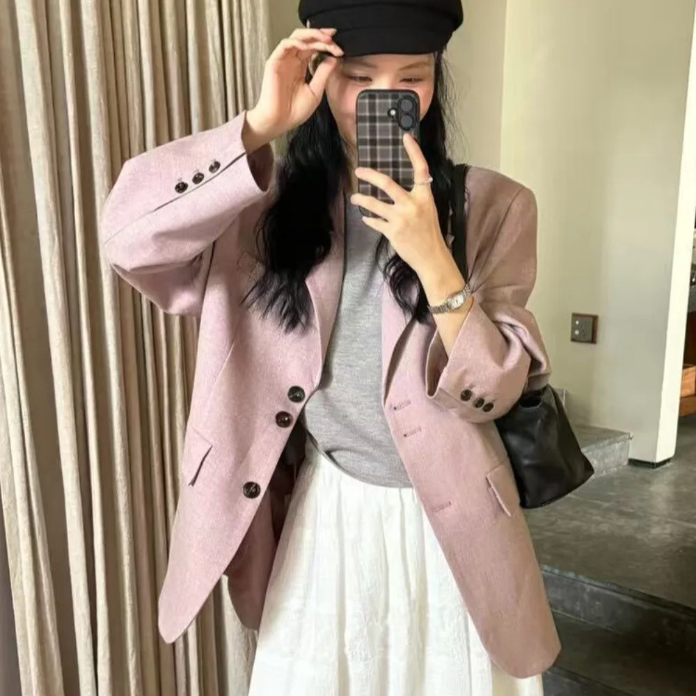 

Ele Korean Sle Women's Suit Jaet Autumn New Arrival lectual Lazy High nce Sense Versatile Top