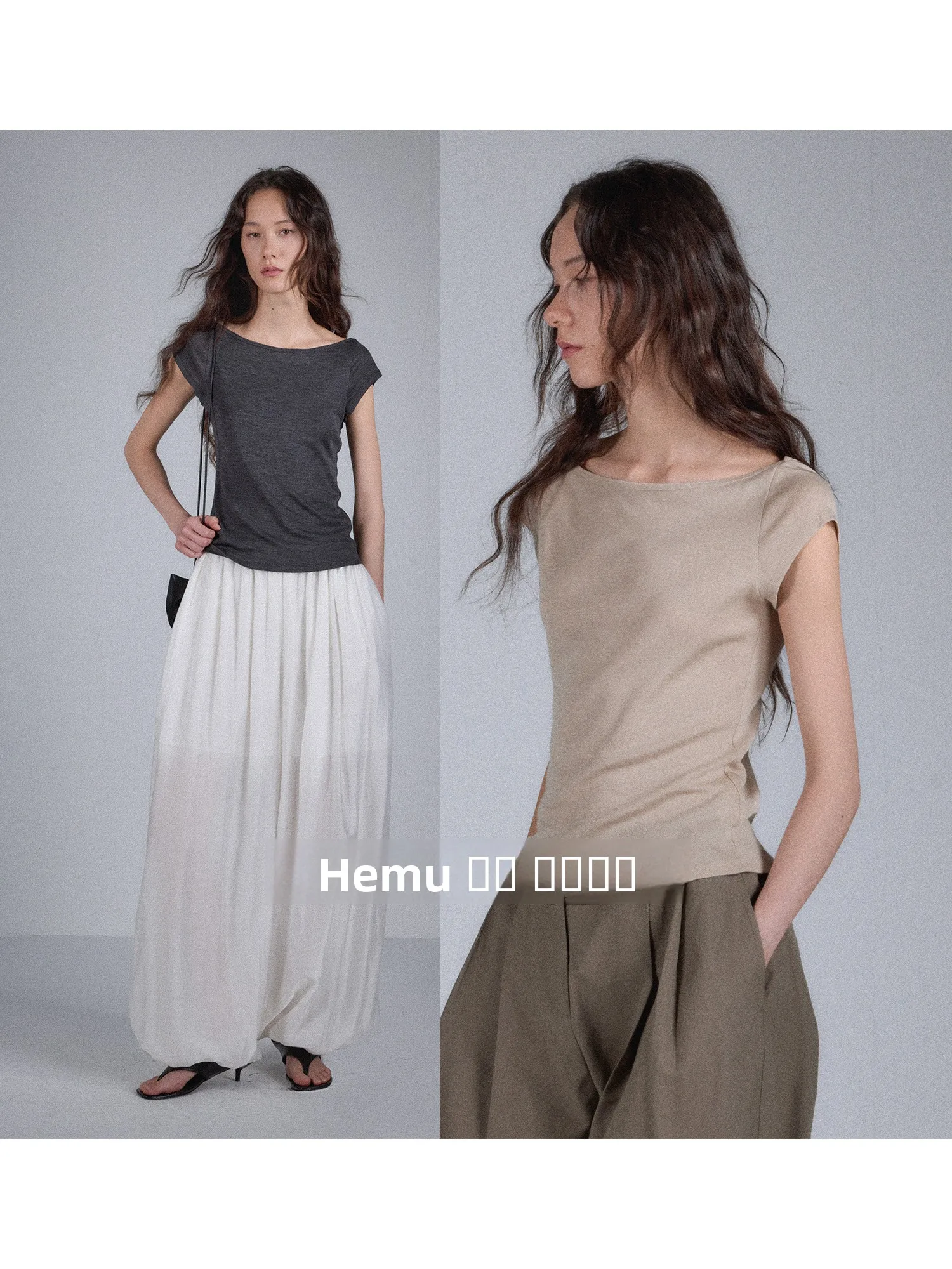 

Acetate Wool ort Sve Knitted T-irt Women's Slim Fit Boat Ne mat Line hine Waable Casual Faion Top