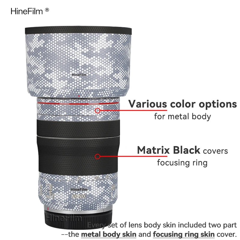 Hinefilm Skin для Canon RF70-200 F4, наклейка на объектив 70200, крышка для Canon RF70-200 мм F4 L IS USM, наклейка на объектив, пленка