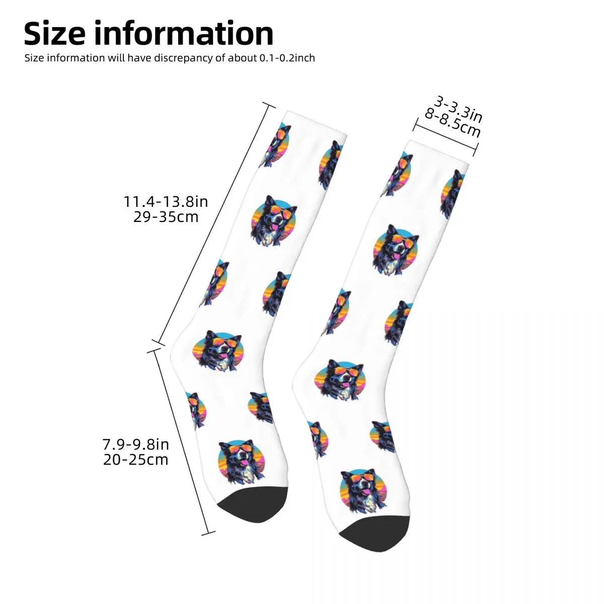 Border Collie Socks Harajuku Sweat Absorbing Stockings All Season Long Socks Accessories for Unisex Christmas Gifts