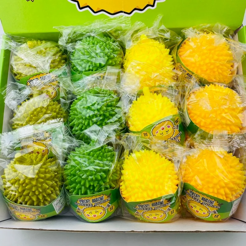 Simulation Durian Pinch Pinch Music Decompression Toys Large Durian Squeeze Toy Sensory Stress Relief Sensory Toy for Kids Adult