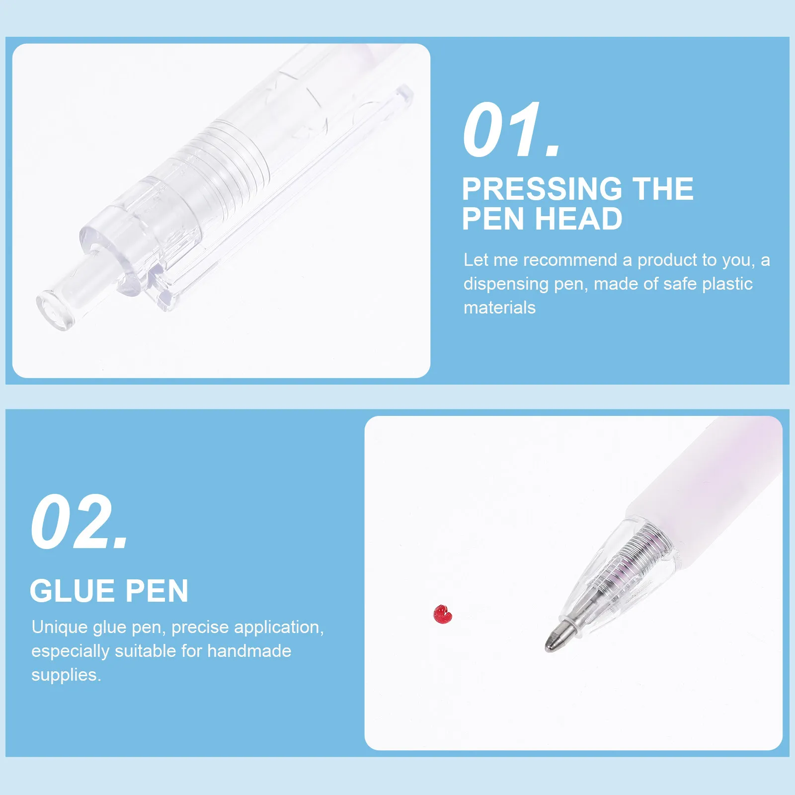 

12Pcs Glue Pen Dot Dispensing Quick Drying Stationery Supplies Portable Pen Shape Ideal for Crafting Scrapbook Handmade DIY Art