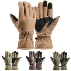 Nuevas tácticas de invierno al aire libre camuflaje caza cálido antideslizante guantes de pesca impermeable esquí Camping guantes