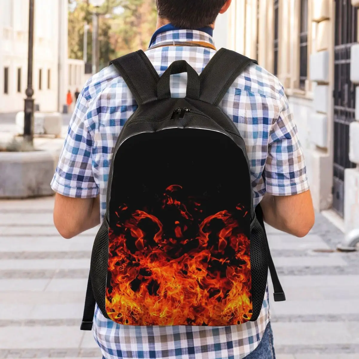Flame Patterns Of Fury Backpack Student Boys Girls BookBag School Bag Computer Shoulder Bags