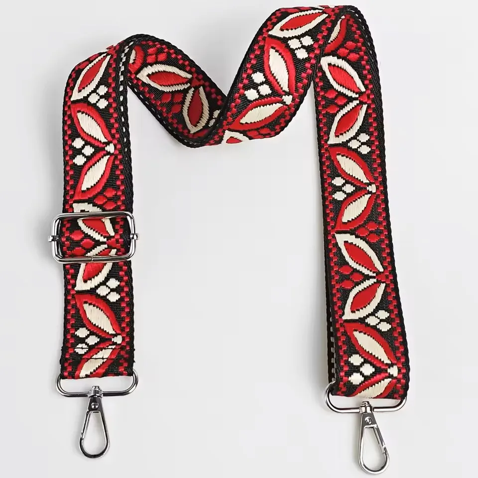 1 Piece 1.50inch Wide Adjustable Handbag Purse Strap Replacement Crossbody Shoulder Strap Magnolia Pattern Jacquarded Strap
