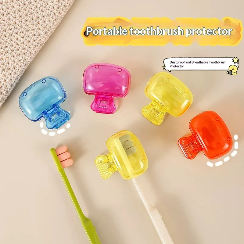 3/5Pcs Portable Toothbrush Head Cover Clip, Breathable Protector Cap, Dustproof Tooth Brush Holder for Travel Camping Bathroom
