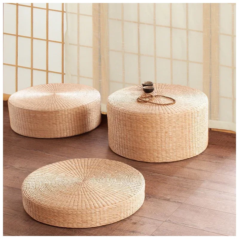 40/ 50/ 60cm Straw futon hand-woven meditation mat tatami tea ceremony  thickened seat cushion Hand woven natural cushion