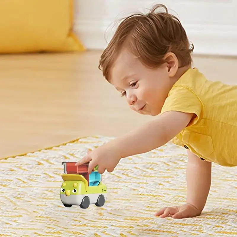 Jouets de camion de dinosaure pour enfants, jouet de motricité Montessori, jouets d'apprentissage pour tout-petits, cube de motricité fine, 3 pièces