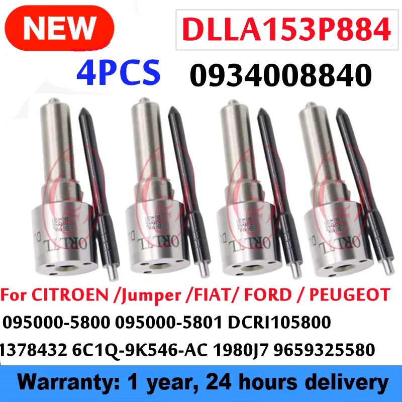 

4 шт. DLLA153P884 форсунка дизельного топлива 0934008840 топливо 095000-5800 Auto 1378432 6C109K546AB 6C1Q9K546AC для FORD