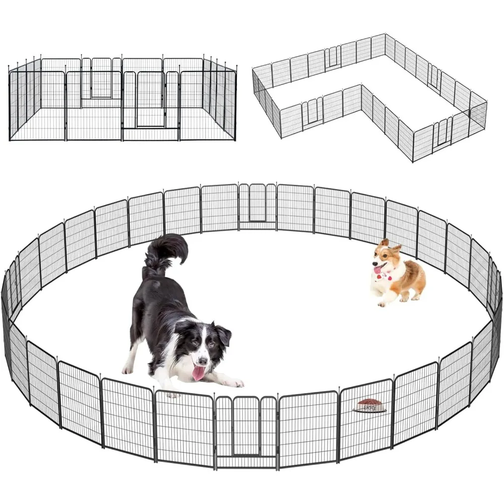 

Dog Playpen Portable Exercise Fence Heavy Duty Metal Pet Playpen Indoor Outdoor Pet Playpen for Small Medium Large Dogs - RV Cam