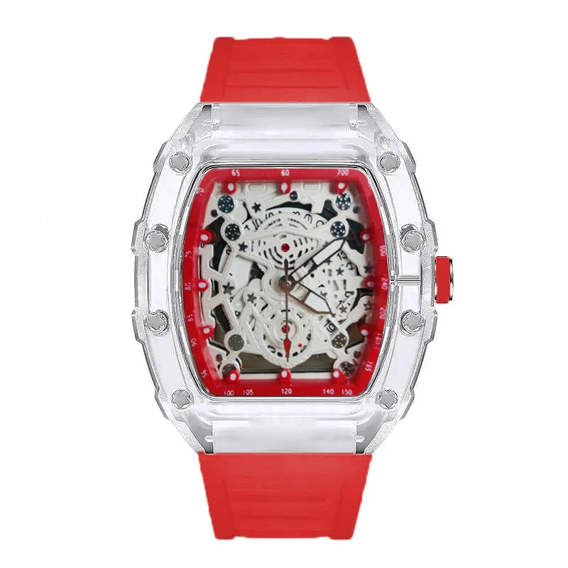 ساعة رجالية رياضية شخصية تريند كوارتز ساعة يد شفافة مقاومة للماء ساعة عصرية للرجال هدية #6