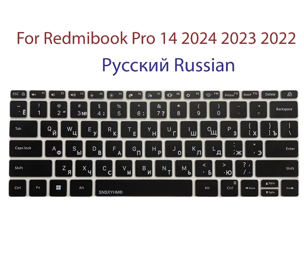 Russian language Silicone Laptop Keyboard Cover Protector Skin For XiaoMi Mi Redmibook Pro 14 2024 2023 2022 