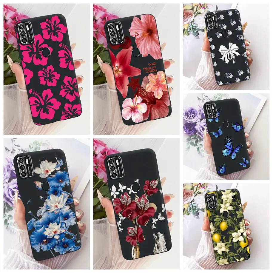 Funda para ZTE Blade L210 A7s 2020 A7020, cubierta de teléfono con diseño de flores populares, parachoques de silicona suave negro para ZTE Blade V10 Vita V 10 Fundas