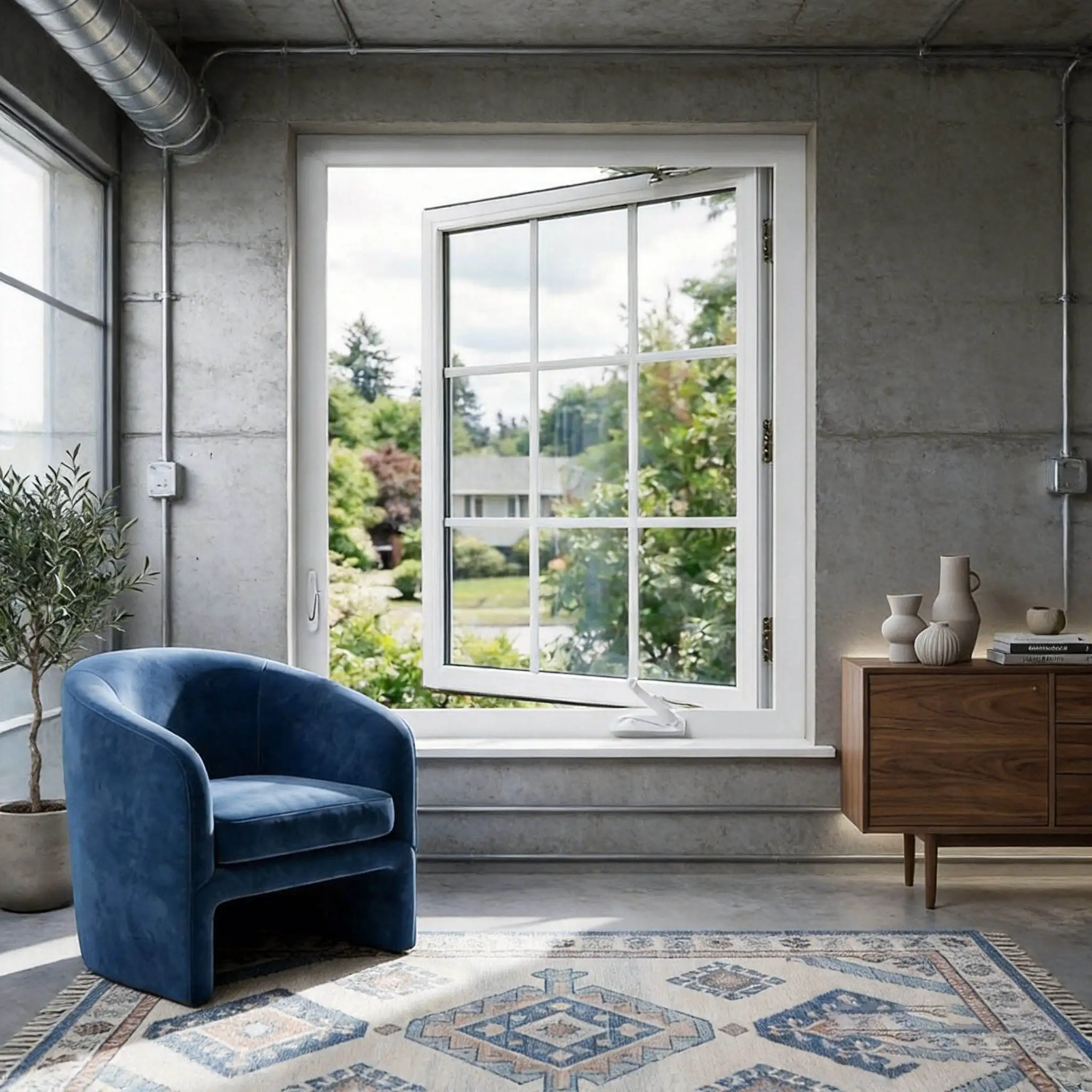 Villa Extra Large Size Fashionable Glass Window Hurricane Impact Resistant French Style Hinged Windows Durable Casement Windows