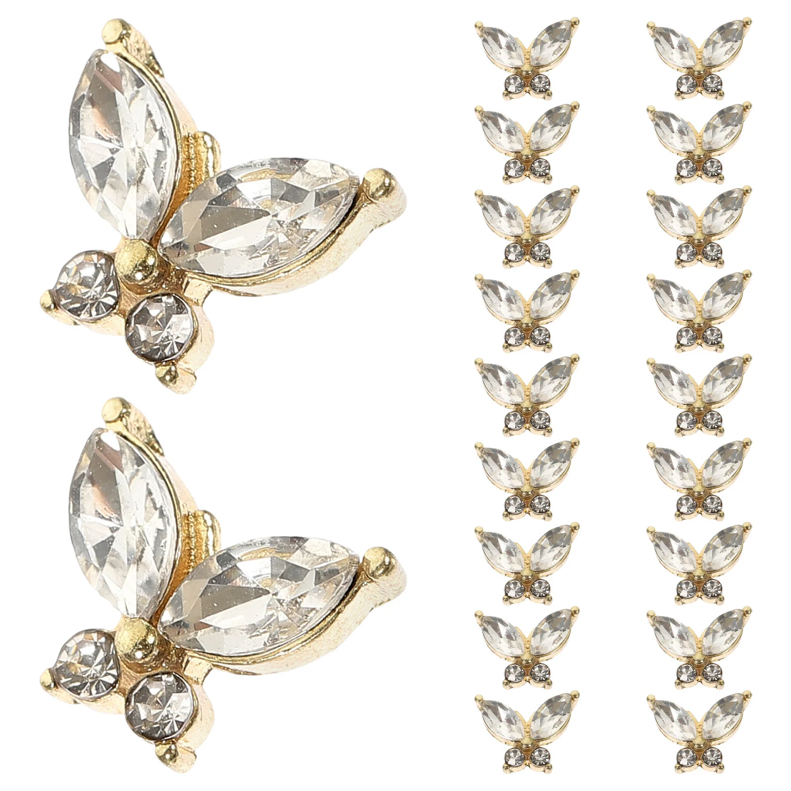 

20Pcs Pretty Nail Decorations Small Gems Manicure Accessories for DIY Home Salon Fashion Nail Charms