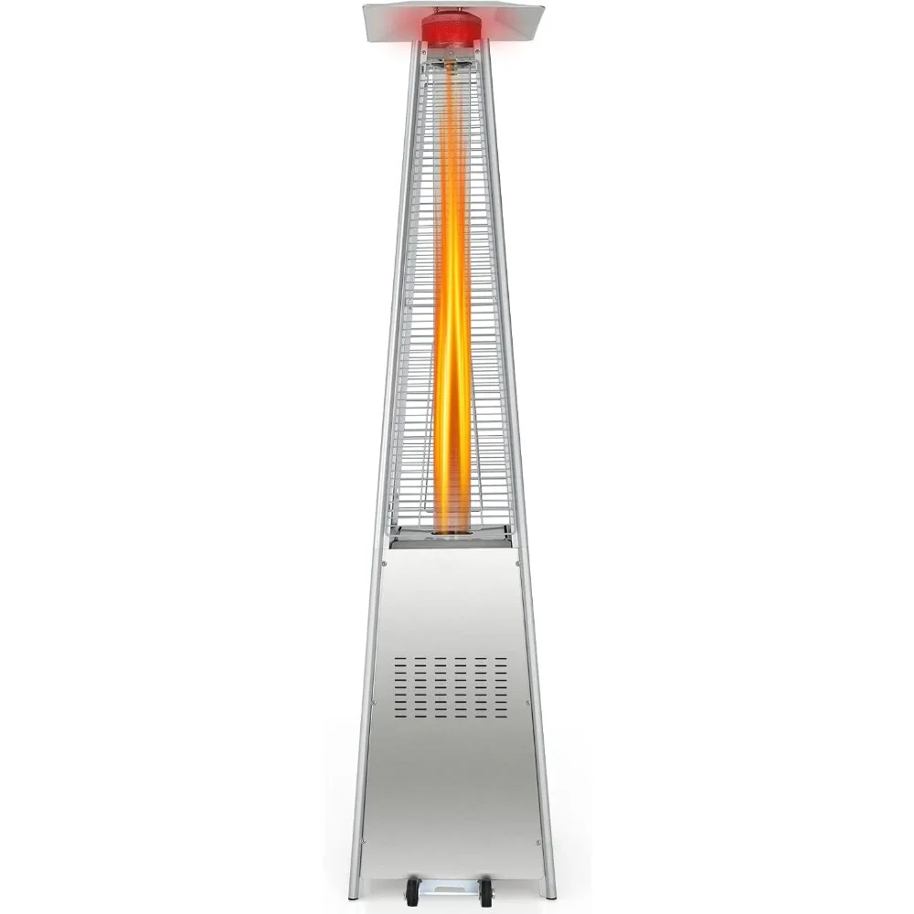 

Наружный пропановый обогреватель из пирамиды из нержавеющей стали 42,000 БТЕ с колесами и стеклянной трубкой, автоматическим отключением, беспластан