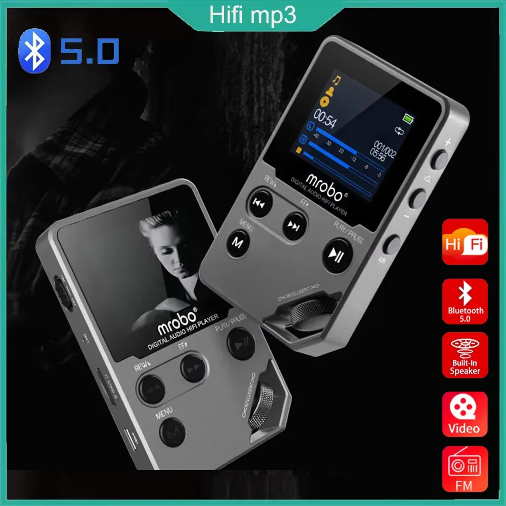 Hifi MP3 Music Player Bluetooth  5.0 Music Player HD Lossless Mini Sports Jogging DAC Radio FM TF DSD Ebook Stereo Recorder