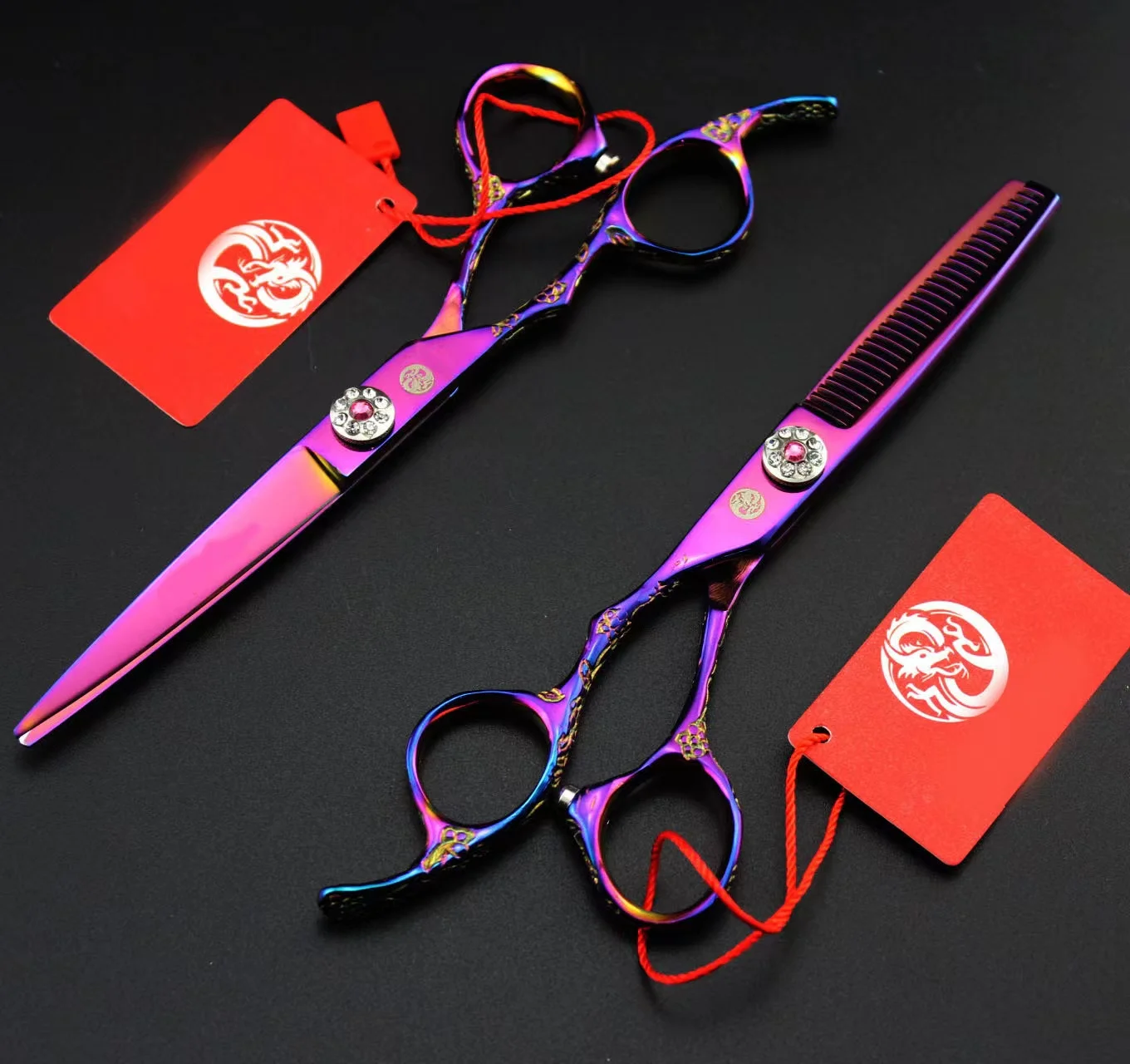 Professional Left hand Salon 6.0 Barber Scissor Hair Scissors Hairdressing CuttingThinning Shears Set