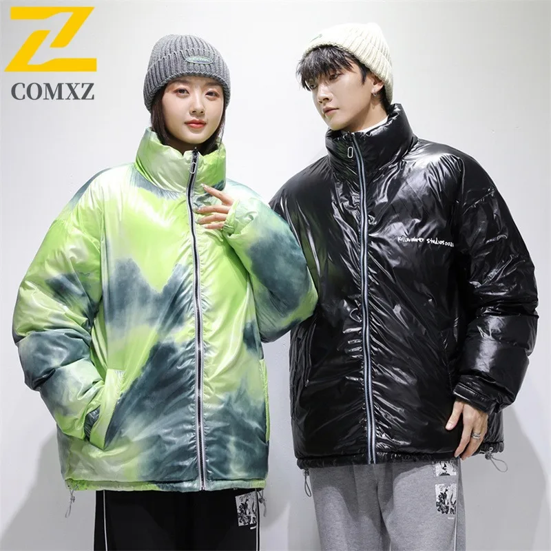 

COMXZ White Duck Down Jacket Gradient Color Trendy Thick Warm Skiing Puffer Jacket Snowy Windproof Winter Jacket Men's Clothing