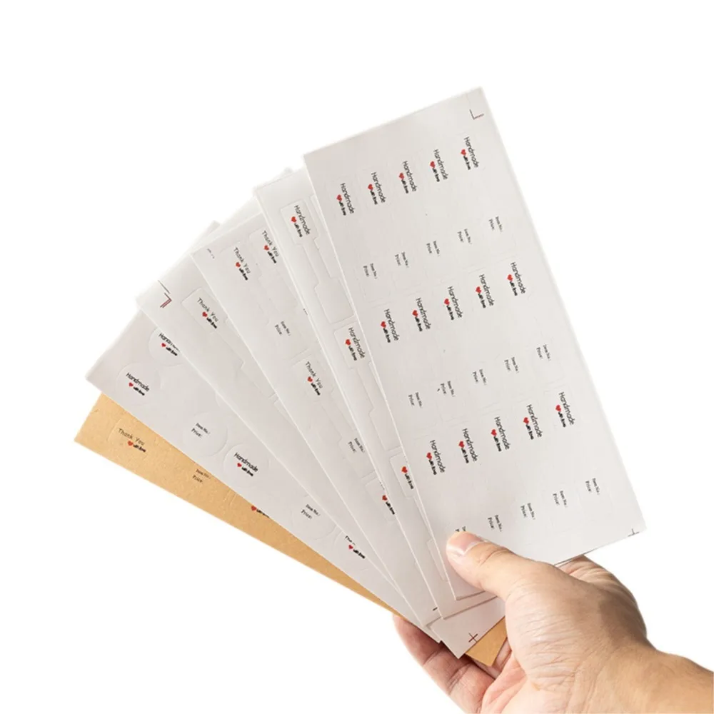 100Pcs/Lot Portable Jewelry Price Tag Brown Self Adhesive Barbell Stickers DIY Necklace Ring Bracelet Earring Jewelry Packaging