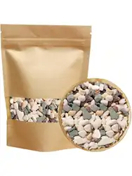 Natural Decorative Pebbles Rocks Polished Tterrarium Gravel White Stones with Red, Green, and Yellow Pastel Accents Mixed Color