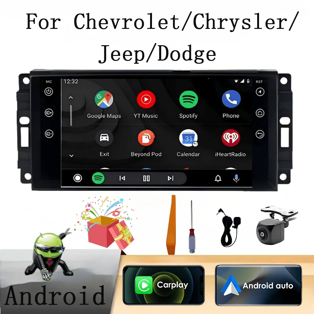

7"For Jeep Grand Cherokee Commander Wrangler Dodge Patriot Chrysler Journey Carplay Android Auto Car Radio Stereo Multimedia