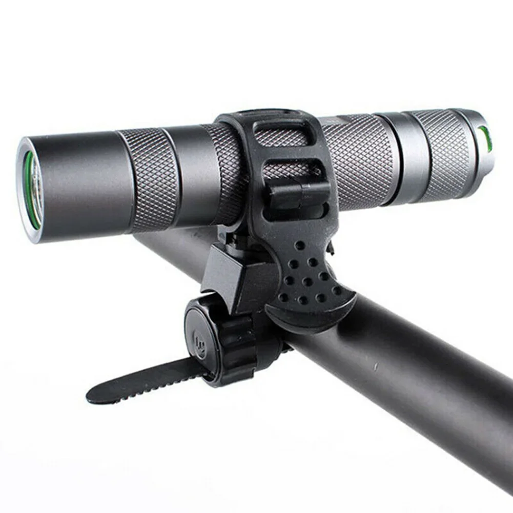 For 360 Degree Rotating Flashlight Clip Lamp Holder with Adjustable Head Base for Riding Equipment and Outdoor Use