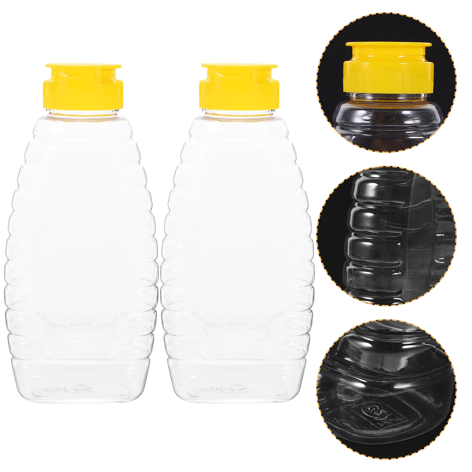 4pcs Transparent Plastic Squeeze Honey Bottle Food Packaging Bottle Honey Jar With Lid Squeeze Honey Bottle Jam