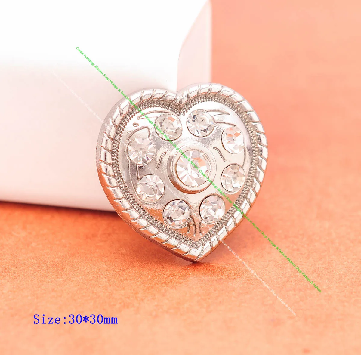 10X Western Silver Rhinestone Crystal Love Heart Flower Rope Side Engraved Leathercraft Belt Horse Saddle Tack Conchos Screwback