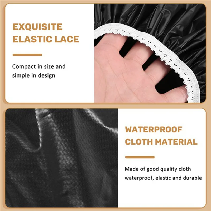 A98E-Waterproof And Elastic 5 Pcs Shower Cap Set For Home, Hotel, And Swimming Use – Keeps Hair Dry