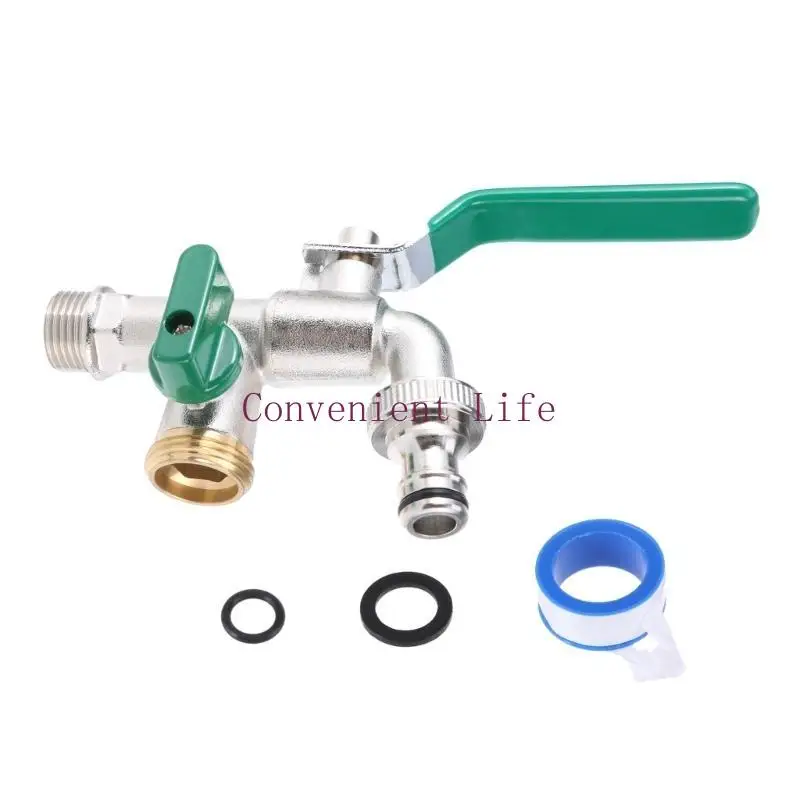 

L1EE Robusts Double Outlet metal Garden Tap with Leak Frees Performances Garden Hose Faucet for Household And Industrial Use