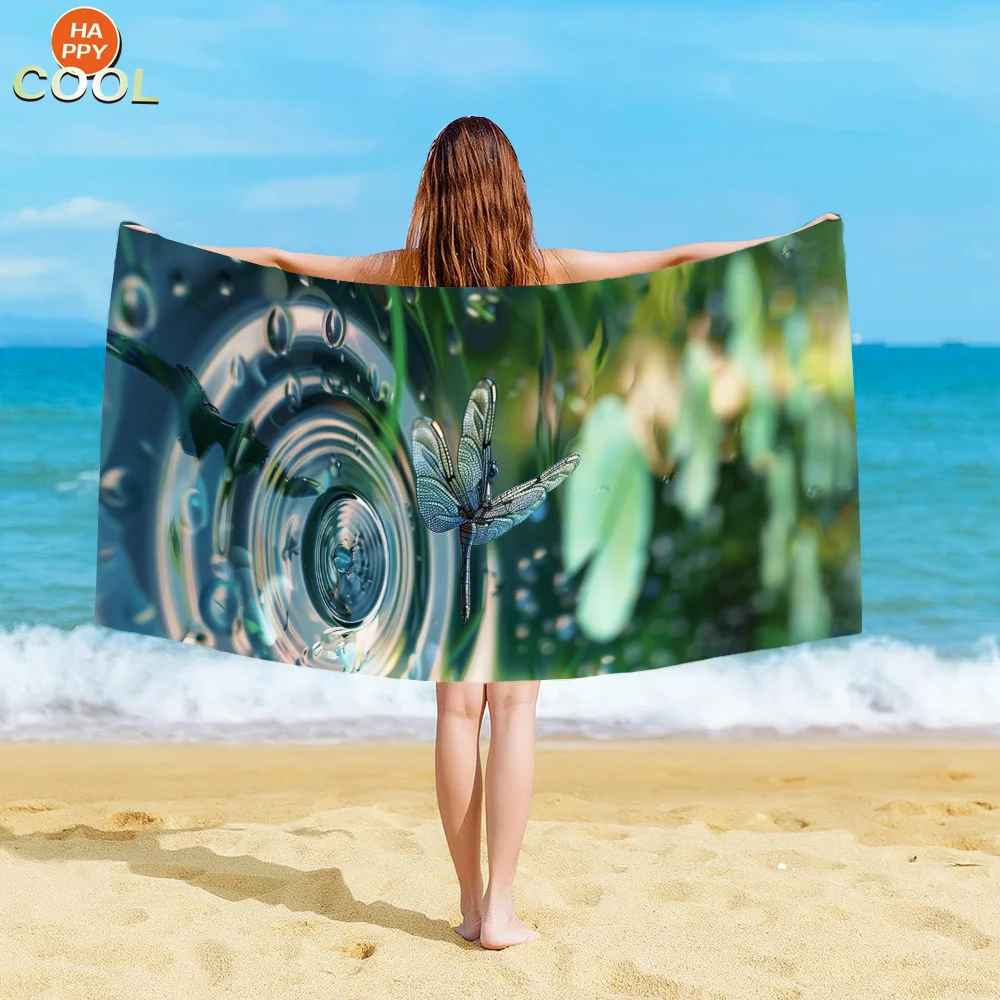 Glowing Neon Jellyfish Pattern Towel Unique Abstract Design Absorbent Quick Dry Blanket For Aquarium Lover Marine Biology
