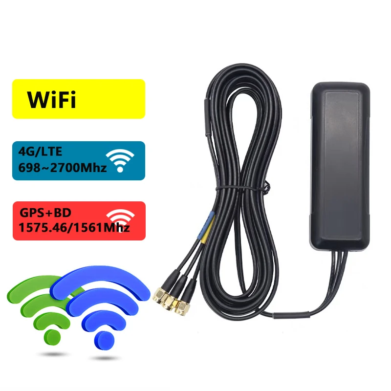 Imagem -02 - Combinado Car Antenna com Filtro Posicionamento Exterior Aumento de Sinal Amplificador Aéreo Wi-fi 4g Gps bd Wifi Ts9 Sma Sma