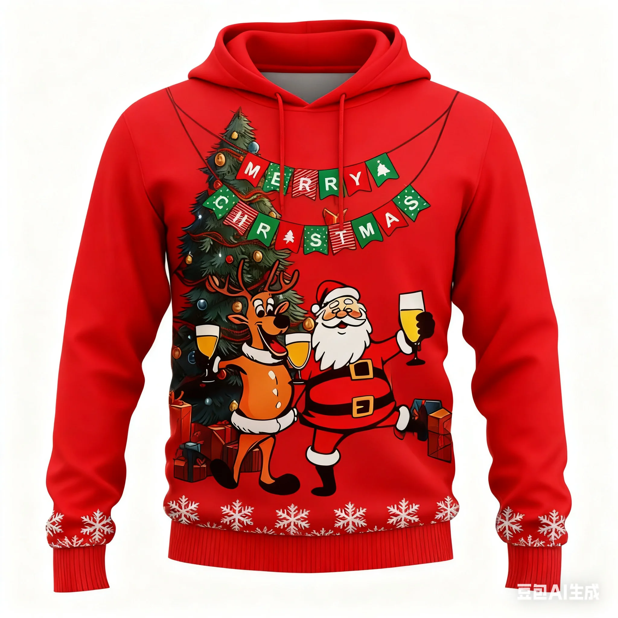 

Merry Christmas Men's Hoodies Cartoon Santa Claus 3D Print Sweatshirts Fashion New Year X'mas Clothing High Quality y2k Clothes