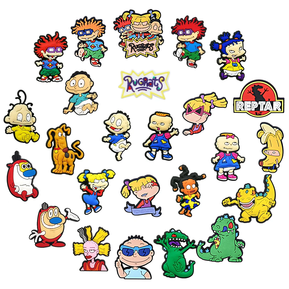 25-100pcs Mix Pop Cartoon Shoe Charms PVC DIY Shoe accessories Decoration Buckle Fit Bands Bracelets Clog Sandal Garden for Gift