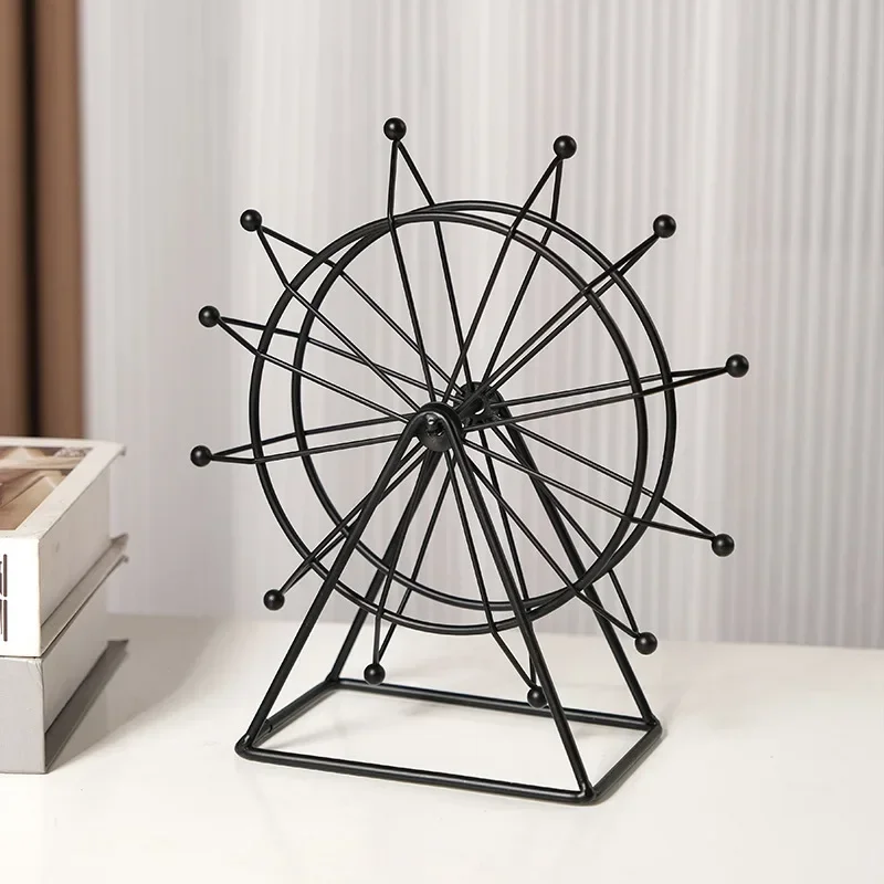 Scandinavian creative Ferris wheel ornaments home accessories rotating light-emitting models living room room decorations