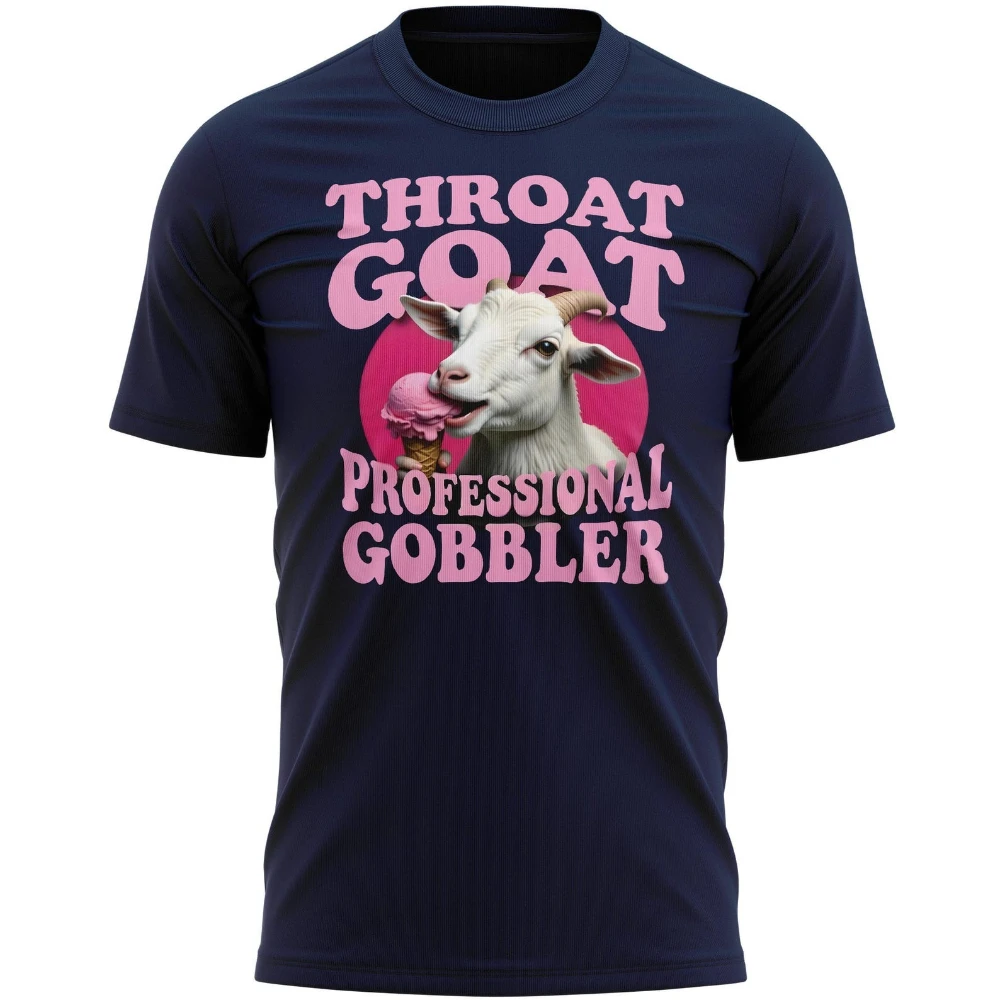 Throat Goat Professional Gobbler Funny Goat Ice Cream T-Shirt Adult Humor Sarcastic TShirt Mens Fashion Summer Casual Cotton Top