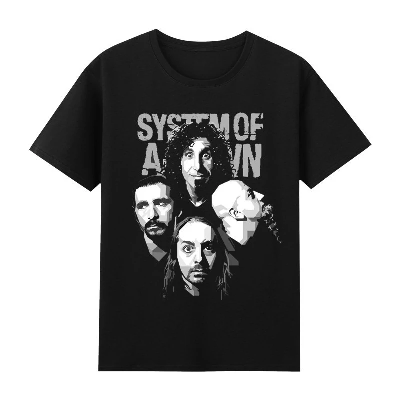 Summer Men's Clothing, Rock, Pure Cotton, Round-neck, Short-sleeved, Music, Rock Band, System of A Down, Collapse of The System