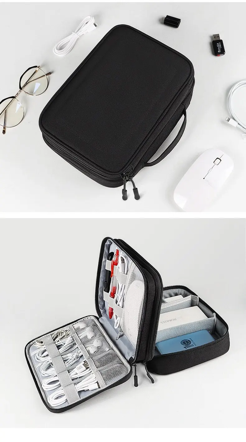 Aufbewahrungstasche für digitales Zubehör, große Kapazität, wasserdichte Organizer-Tasche für Kabel und Kopfhörer – Detail 18