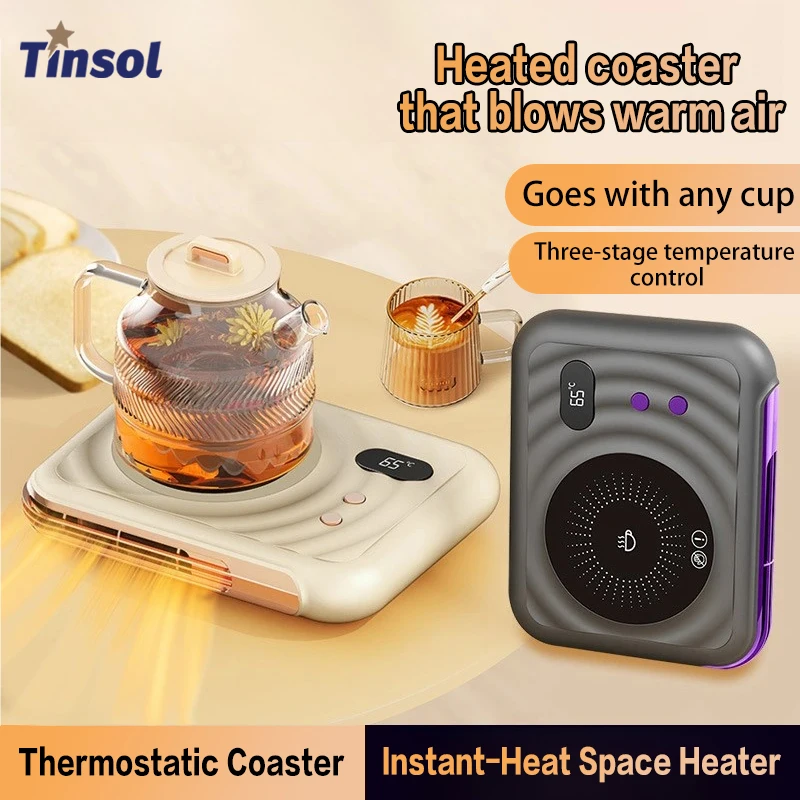 TINSOL Multi-function Constant-Temperature Cup Warmer Three-Level Temperature Adjustment Beverage Heating Tray Baby Milk Warmer