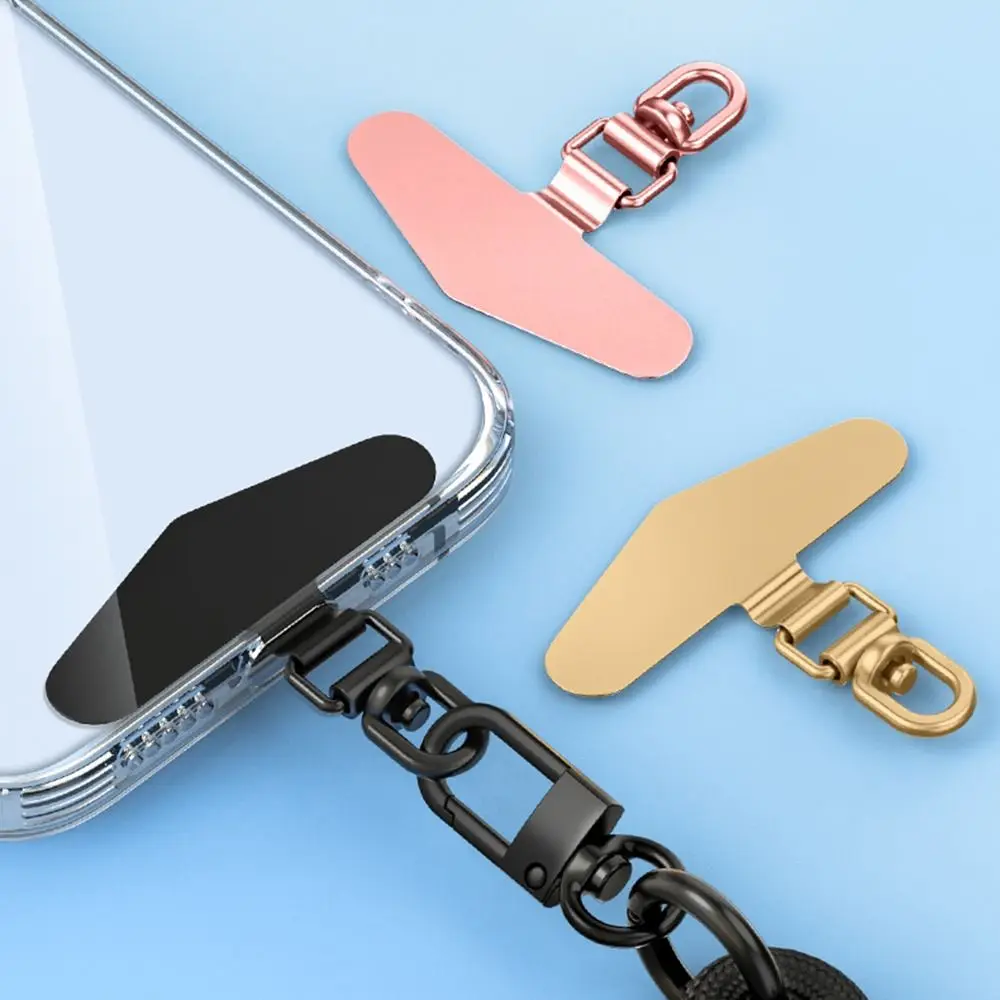 Ultra-thin Phone Lanyard Clip Patch 360° Rotatable Stainless Steel Strap Fixed Gasket Anti-fall Snap Strap