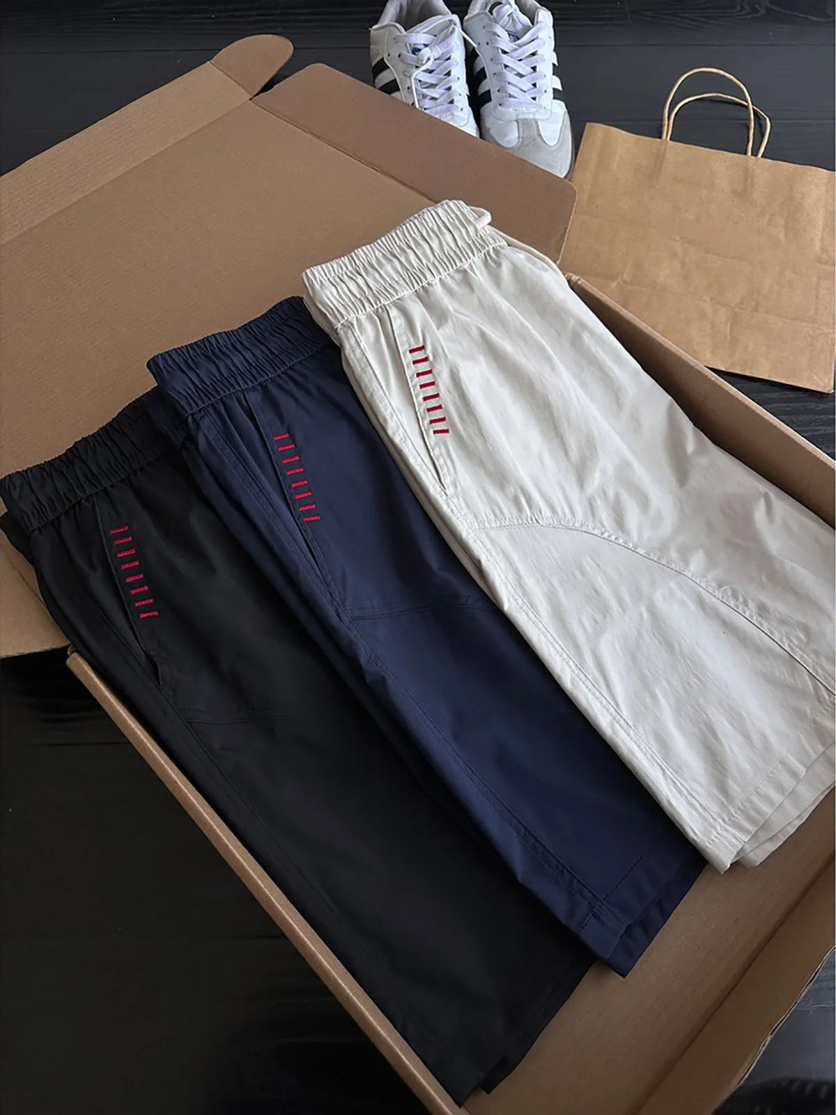 Black Slanted Cut Quick Dry Sports Shorts for Men Summer Outdoor Mountain Climbing Fitness Running Beachwear Casual Shorts