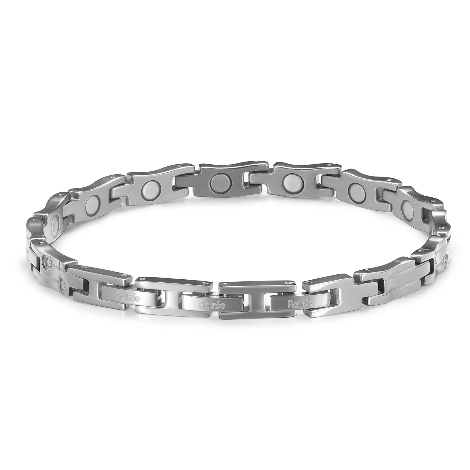 

RainSo Adjustable Bracelet for Women | 316L Steel & Crystal Jewelry | Magnetic Office Jewelry Gift for Wife/Mom