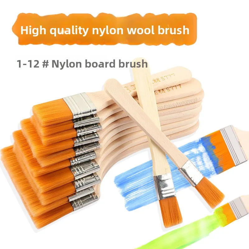 

Nylon Paint Brush Different Size Wooden Handle Oil Painting Drawing Brushes for Acrylic Oil Painting School Art Supplies