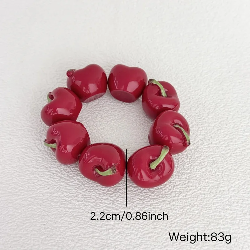 Hot Sale Cute Fashion Cherry Necklace Resin Toy Realistic Tropical Fruit Jewelry