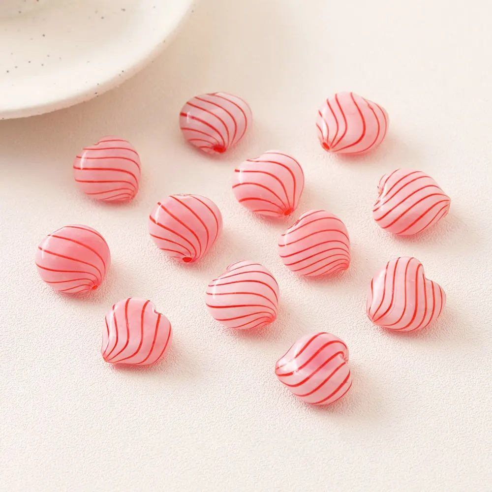 4PCS Hollow Heart Glass Drop Earrings Pendants Charms for Jewelry Making Diy Earrings Findings Supplies Hand Made Beads  23mm